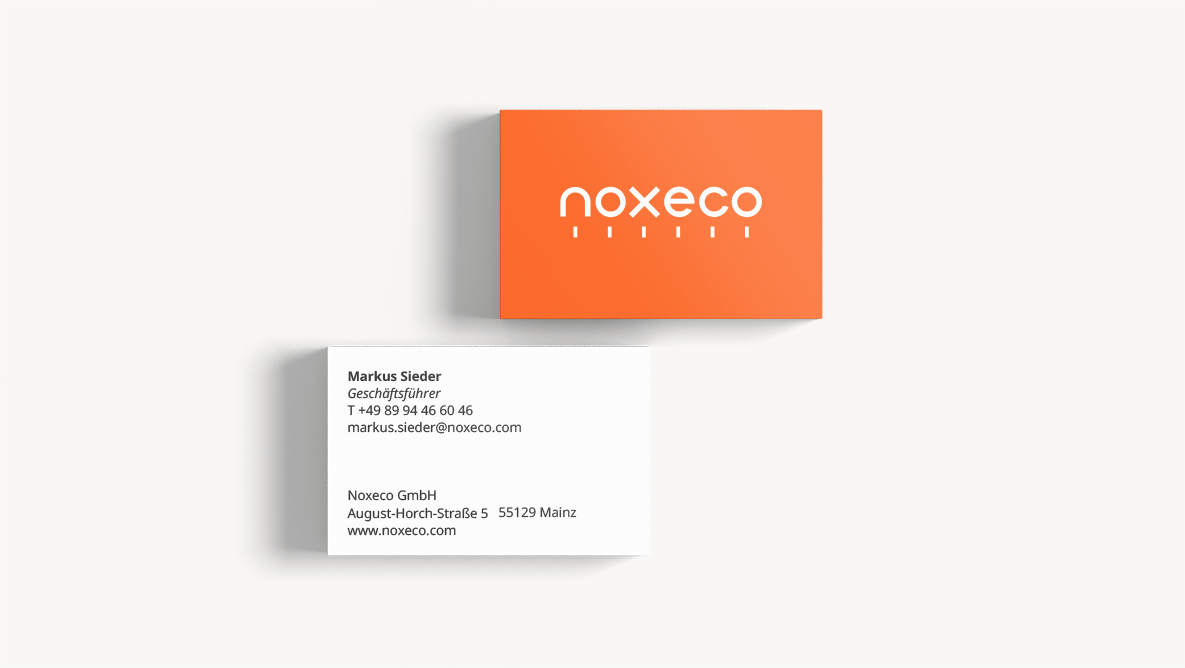 Corporate Design und Branding Referenz Noxeco Visitenkarten